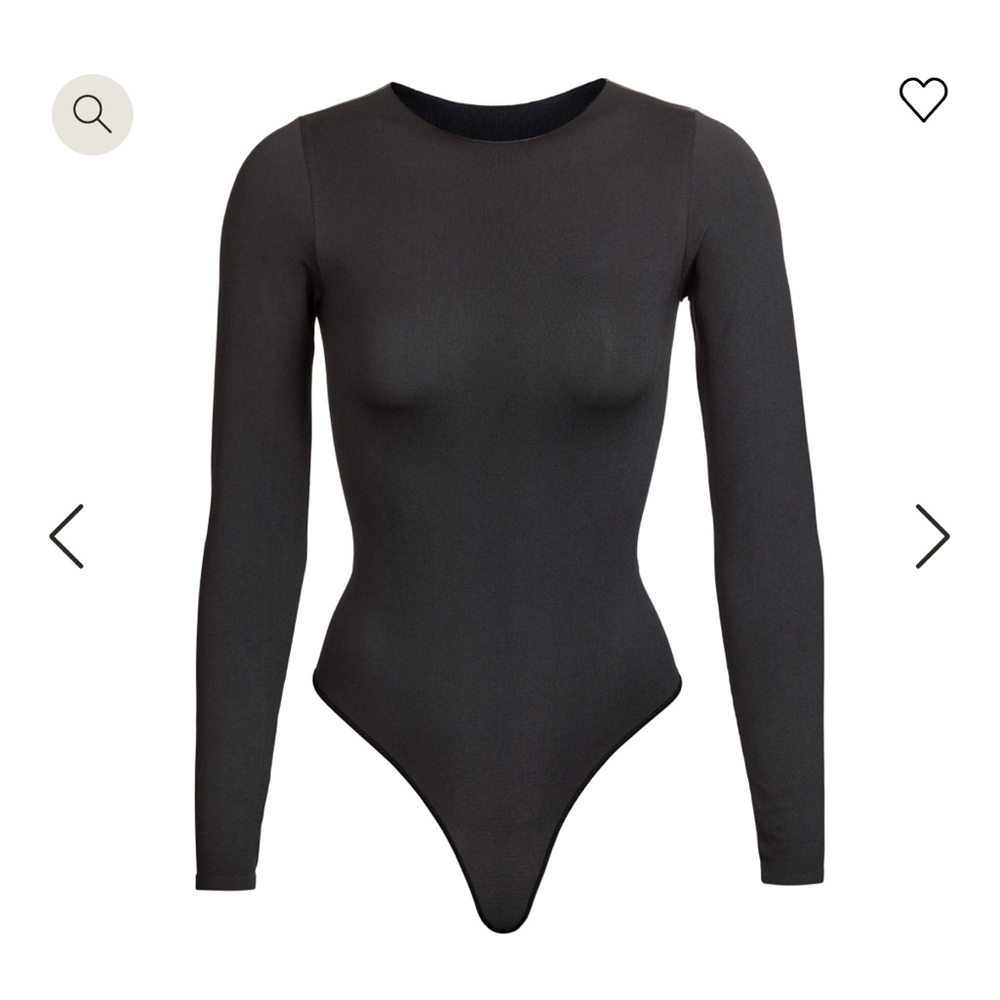 SKIMS Crew Neck Black Bodysuit L/XL